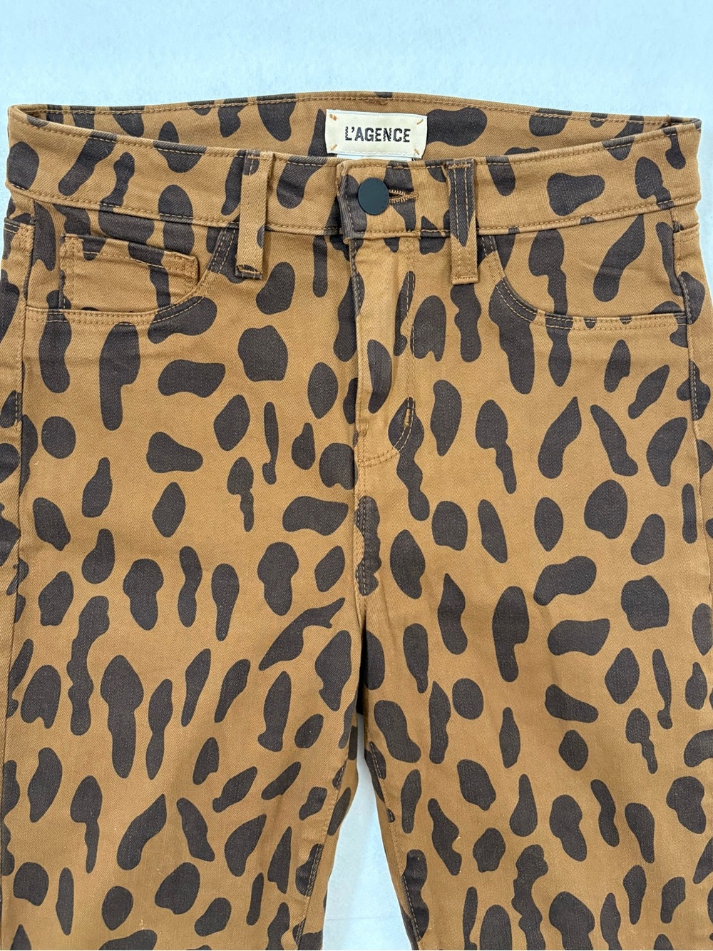 L'AGENCE Brown and Black Leopard Print Skinny Jeans - Picture 4 of 5